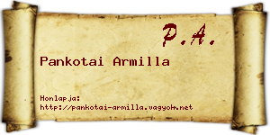 Pankotai Armilla névjegykártya